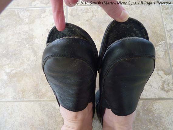 Marie-Hélène Cyr's ruined shoes before the Bon Jovi show in Montreal, Quebec, Canada (May 18, 2018)